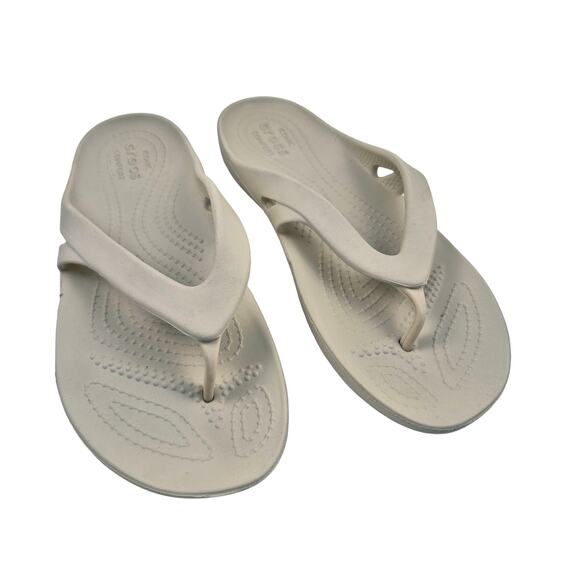 Crocs Ionic Comfort Barely Pink Flip Flops Thong Sandals Womens Size 6 - Picture 1 of 5